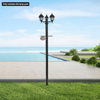 6.5FT Direct Burial Lamp Post, Split Street Light Pole with Cross Arm Lighting Post Fixtures for Pathway, alternate view 2