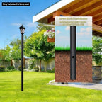 6.5FT Direct Burial Lamp Post, Split Street Light Pole with Cross Arm Lighting Post Fixtures for Pathway, alternate view 3