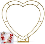 6.5FT Metal Double Heart Arch Stand, Send 100 Red Balloons, Heart Arch