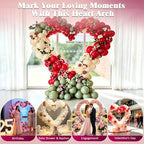6.5FT Metal Double Heart Arch Stand, Send 100 Red Balloons, Heart Arch, alternate view 5