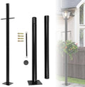 6.5FT Outdoor Lamp Post, Split Street Light Pole with Cross Arm Base Mount Lighting Post Fixtures for Courtyard