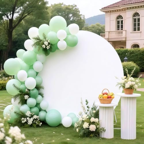 6.5FT White Round Backdrop Cover, Circle Arch Backgound Stand Cover