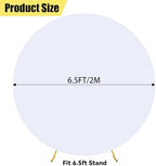 6.5FT White Round Backdrop Cover, Circle Arch Backgound Stand Cover, alternate view 2