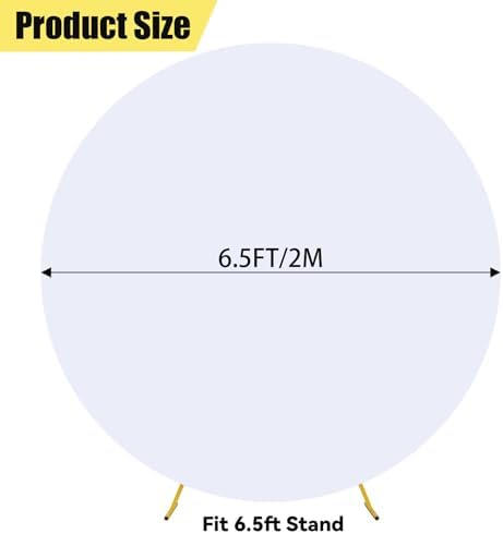 6.5FT White Round Backdrop Cover, Circle Arch Backgound Stand Cover, alternate view 2