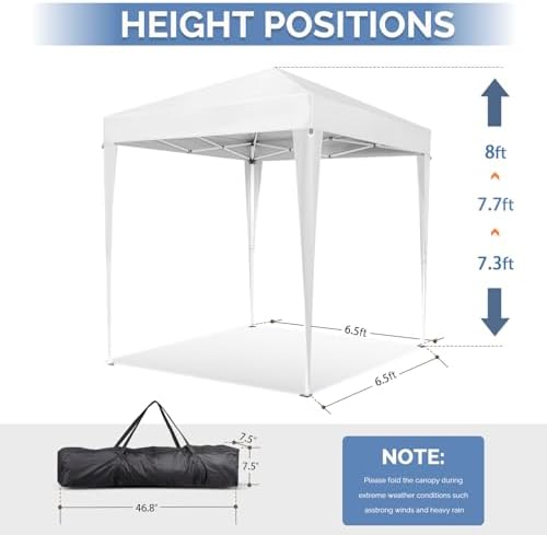 6.5x6.5 Pop Up Canopy Tent with Sidewalls, Outdoor Gazebo Canopy Tent, Patio Event Tents Outdoor Event Shelter, alternate