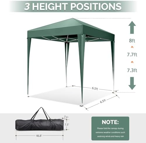 6.5x6.5 Pop Up Canopy Tent with Sidewalls, Outdoor Gazebo Canopy Tent, Patio Event Tents Outdoor Event Shelter, alternate