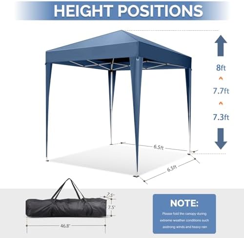 6.5x6.5 Pop Up Canopy Tent with Sidewalls, Outdoor Gazebo Canopy Tent, Patio Event Tents Outdoor Event Shelter, alternate