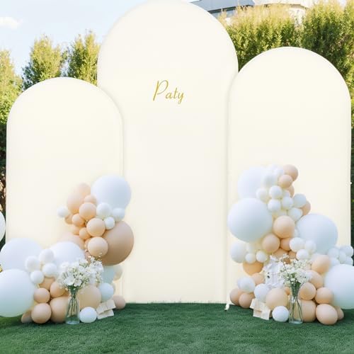 6.6 ft Arch Backdrop Cover Beige - Double-Sided Spandex Arch Covers Stretchy Backdrop for Balloon Arches, alternate view 6