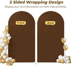 6.6 ft Arch Backdrop Cover Brown - Double-Sided Spandex Arch Covers Stretchy Backdrop for Balloon Arches, alternate view 3