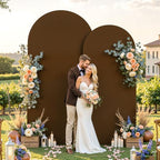 6.6 ft Arch Backdrop Cover Brown - Double-Sided Spandex Arch Covers Stretchy Backdrop for Balloon Arches, alternate view 5