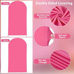 6.6 ft Arch Backdrop Cover Hot Pink - Double-Sided Spandex Arch Covers Stretchy Backdrop for Balloon Arches, alternate view 3