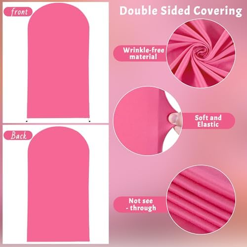 6.6 ft Arch Backdrop Cover Hot Pink - Double-Sided Spandex Arch Covers Stretchy Backdrop for Balloon Arches, alternate view 3