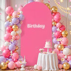 6.6 ft Arch Backdrop Cover Hot Pink - Double-Sided Spandex Arch Covers Stretchy Backdrop for Balloon Arches, alternate view 5