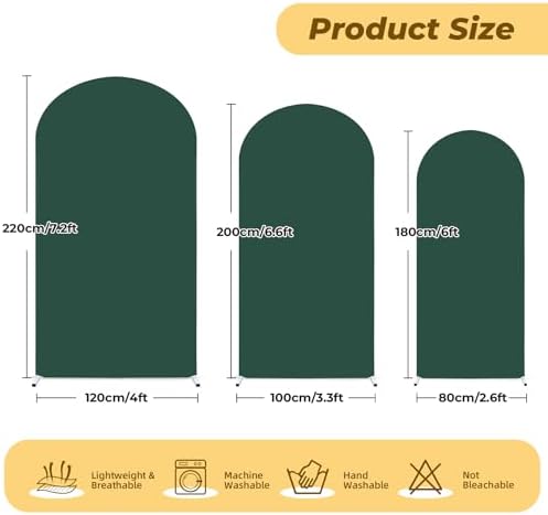 6.6 ft Arch Backdrop Cover Hunter Green - Double-Sided Spandex Arch Covers Stretchy Backdrop for Balloon Arches, alternate