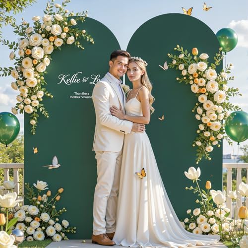 6.6 ft Arch Backdrop Cover Hunter Green - Double-Sided Spandex Arch Covers Stretchy Backdrop for Balloon Arches, alternate