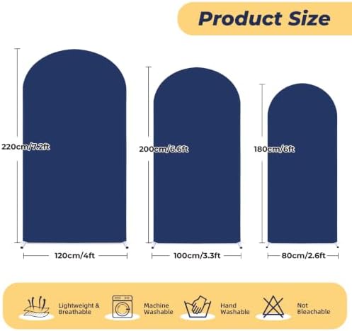 6.6 ft Arch Backdrop Cover Navy Blue - Double-Sided Spandex Arch Covers Stretchy Backdrop for Balloon Arches, alternate view