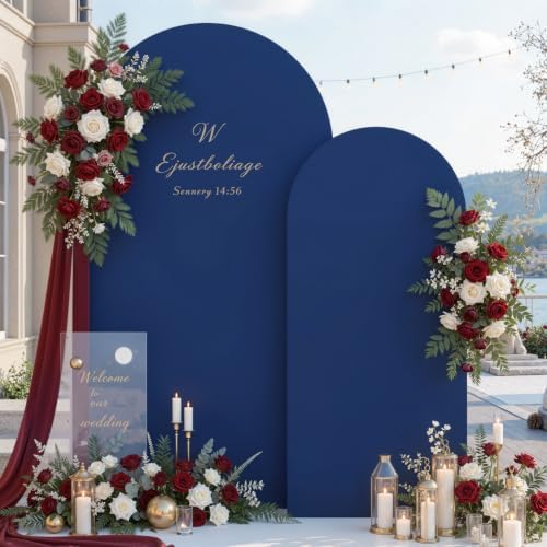 6.6 ft Arch Backdrop Cover Navy Blue - Double-Sided Spandex Arch Covers Stretchy Backdrop for Balloon Arches, alternate view