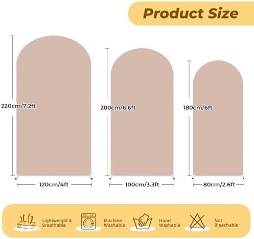 6.6 ft Arch Backdrop Cover Nude Blush- Double-Sided Spandex Arch Covers Stretchy Backdrop for Balloon Arches, alternate view