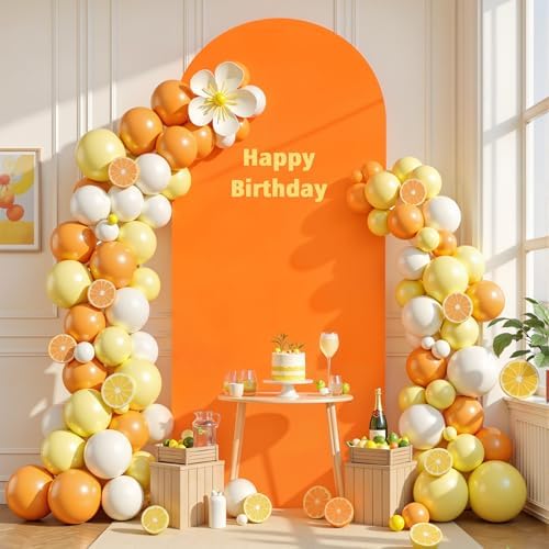 6.6 ft Arch Backdrop Cover Orange - Double-Sided Spandex Arch Covers Stretchy Backdrop for Balloon Arches, alternate view 6