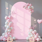 6.6 ft Arch Backdrop Cover Pink - Double-Sided Spandex Arch Covers Stretchy Backdrop for Balloon Arches Birthday