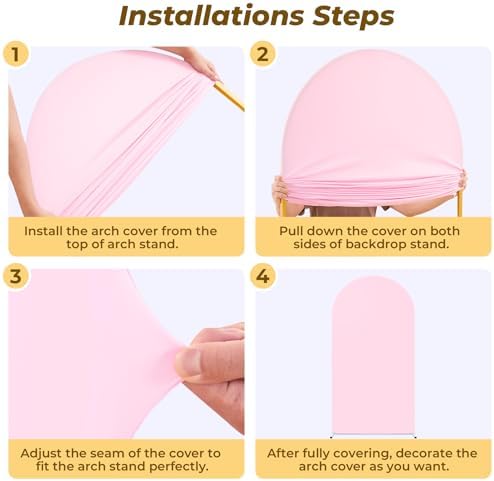 6.6 ft Arch Backdrop Cover Pink - Double-Sided Spandex Arch Covers Stretchy Backdrop for Balloon Arches Birthday, alternate