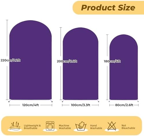 6.6 ft Arch Backdrop Cover Purple - Double-Sided Spandex Arch Covers Stretchy Backdrop for Balloon Arches, alternate view 2