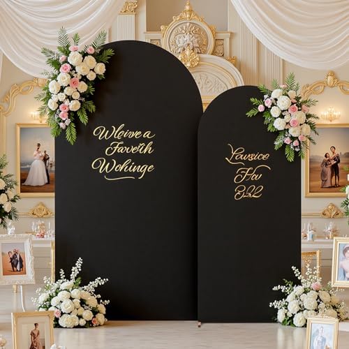 6.6 FT Arch Backdrop Cover Stretchy Black Arch Covers Elastic Spandex Fabric for Chiara Backdrop Stand, Wedding, alternate