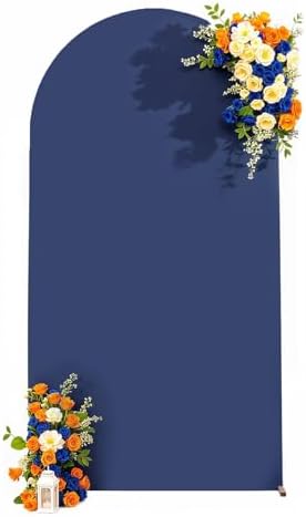 6.6 FT Arch Backdrop Cover Stretchy Navy Blue Arch Covers Elastic Spandex Fabric for Chiara Backdrop Stand