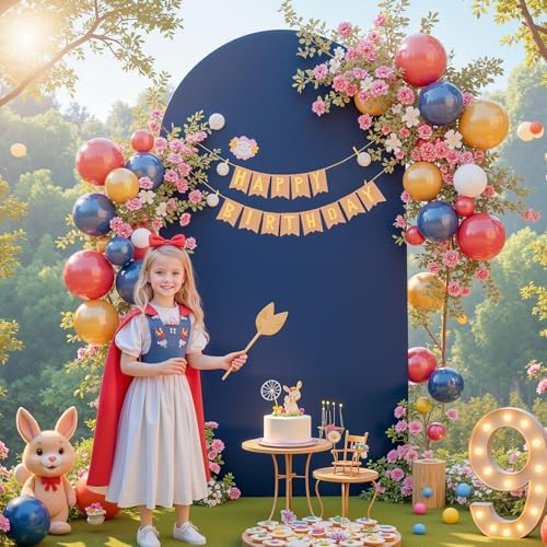 6.6 FT Arch Backdrop Cover Stretchy Navy Blue Arch Covers Elastic Spandex Fabric for Chiara Backdrop Stand, alternate view 2