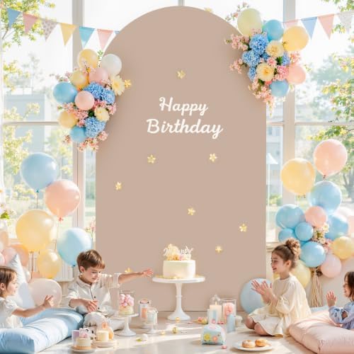 6.6 FT Arch Backdrop Cover Stretchy Nude Arch Covers Elastic Spandex Fabric for Chiara Backdrop Stand, Wedding, alternate
