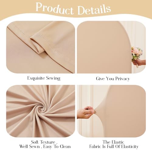 6.6 FT Arch Backdrop Cover Stretchy Nude Arch Covers Elastic Spandex Fabric for Chiara Backdrop Stand, Wedding, alternate