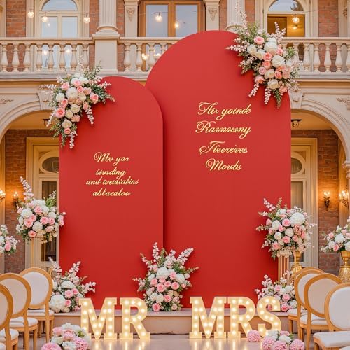 6.6 FT Arch Backdrop Cover Stretchy Red Arch Covers Elastic Spandex Fabric for Chiara Backdrop Stand, Wedding, alternate view