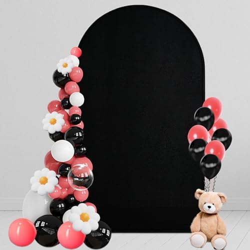 6.6 FT Arch Backdrop Cover, Wedding Black Arch Covers Stretchy Backdrop Spandex Fitted for Chiara Stand Birthday