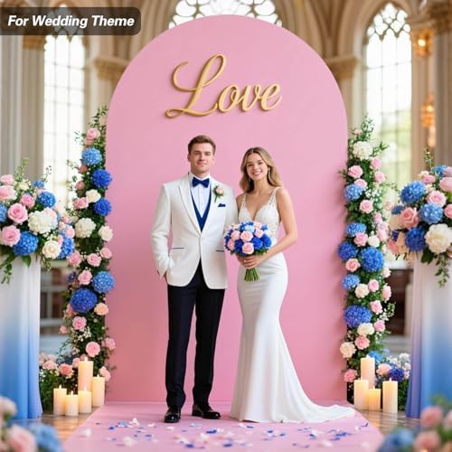 6.6 FT Arch Backdrop Cover, Wedding Pink Arch Covers Stretchy Backdrop Spandex Fitted for Chiara Stand Birthday, alternate