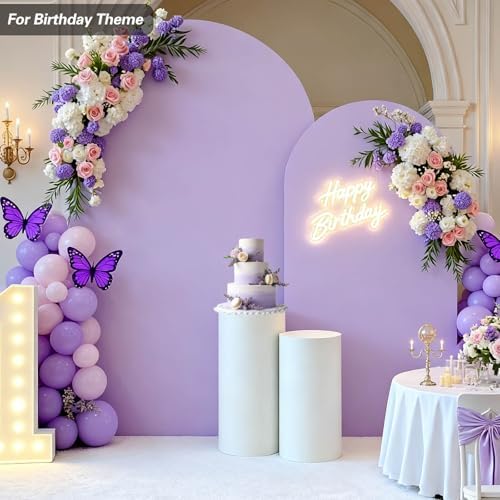 6.6 FT Arch Backdrop Cover, Wedding Purple Arch Covers Stretchy Backdrop Spandex Fitted for Chiara Stand, alternate view 3