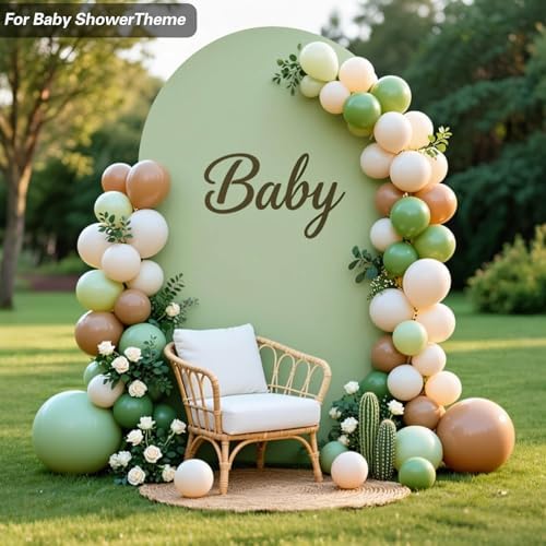 6.6 FT Arch Backdrop Cover, Wedding Sage Green Arch Covers Stretchy Backdrop Spandex Fitted for Chiara Stand, alternate view