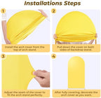 6.6 ft Arch Backdrop Cover Yellow - Double-Sided Spandex Arch Covers Stretchy Backdrop for Balloon Arches, alternate view 3