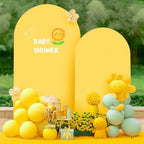 6.6 ft Arch Backdrop Cover Yellow - Double-Sided Spandex Arch Covers Stretchy Backdrop for Balloon Arches, alternate view 7