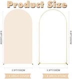 6.6 FT Arch Stand with Arch Stand Cover, Wedding Arch Backdrop Stand and Beige Arch Cover for Birthday Party, alternate view