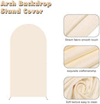 6.6 FT Arch Stand with Arch Stand Cover, Wedding Arch Backdrop Stand and Beige Arch Cover for Birthday Party, alternate view