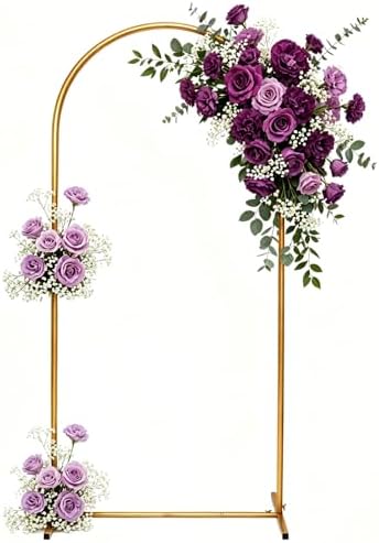 6.6 FT Metal Arch Backdrop Stand, Gold in Gold