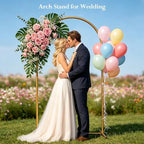6.6 FT Metal Arch Backdrop Stand, Gold in Gold, alternate view 2
