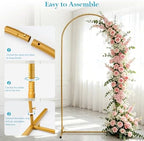 6.6 FT Metal Arch Backdrop Stand, Gold in Gold, alternate view 4