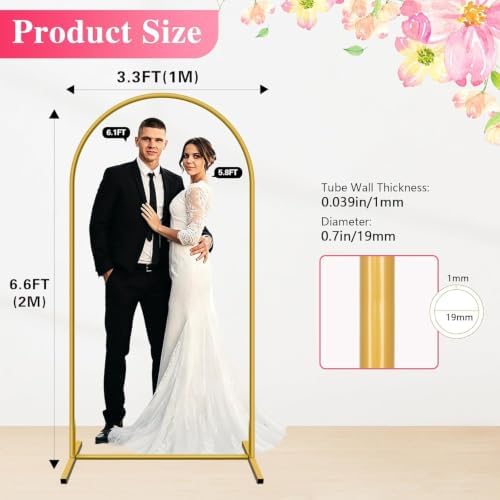 6.6 FT Metal Arch Backdrop Stand, Party Balloon Arch Stand, alternate view 3