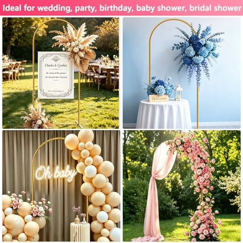 6.6 FT Metal Arch Backdrop Stand, Party Balloon Arch Stand, alternate view 6