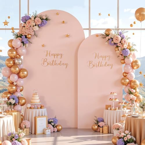 6.6 FT Pink Arch Backdrop Cover Stretchy Dusty Pink Arch Covers Elastic Spandex Fabric for Chiara Backdrop, alternate view 2