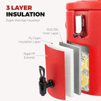 6.6 Gallon 304 Stainless Steel Insulated Beverage Dispenser with Spigot, Portable Hot and Cold Drink Server for, alternate