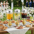 6.6 Gallon Commercial Drink Dispenser with Ice Core, Gold in Gold, alternate view 7