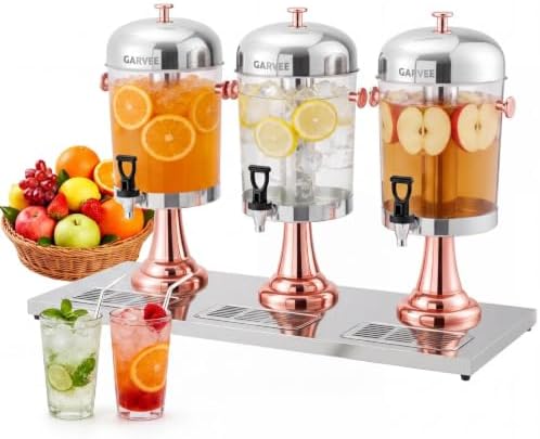 6.6 Gallon Commercial Drink Dispenser with Ice Core, Rose Gold
