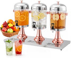 6.6 Gallon Commercial Drink Dispenser with Ice Core, Rose Gold
